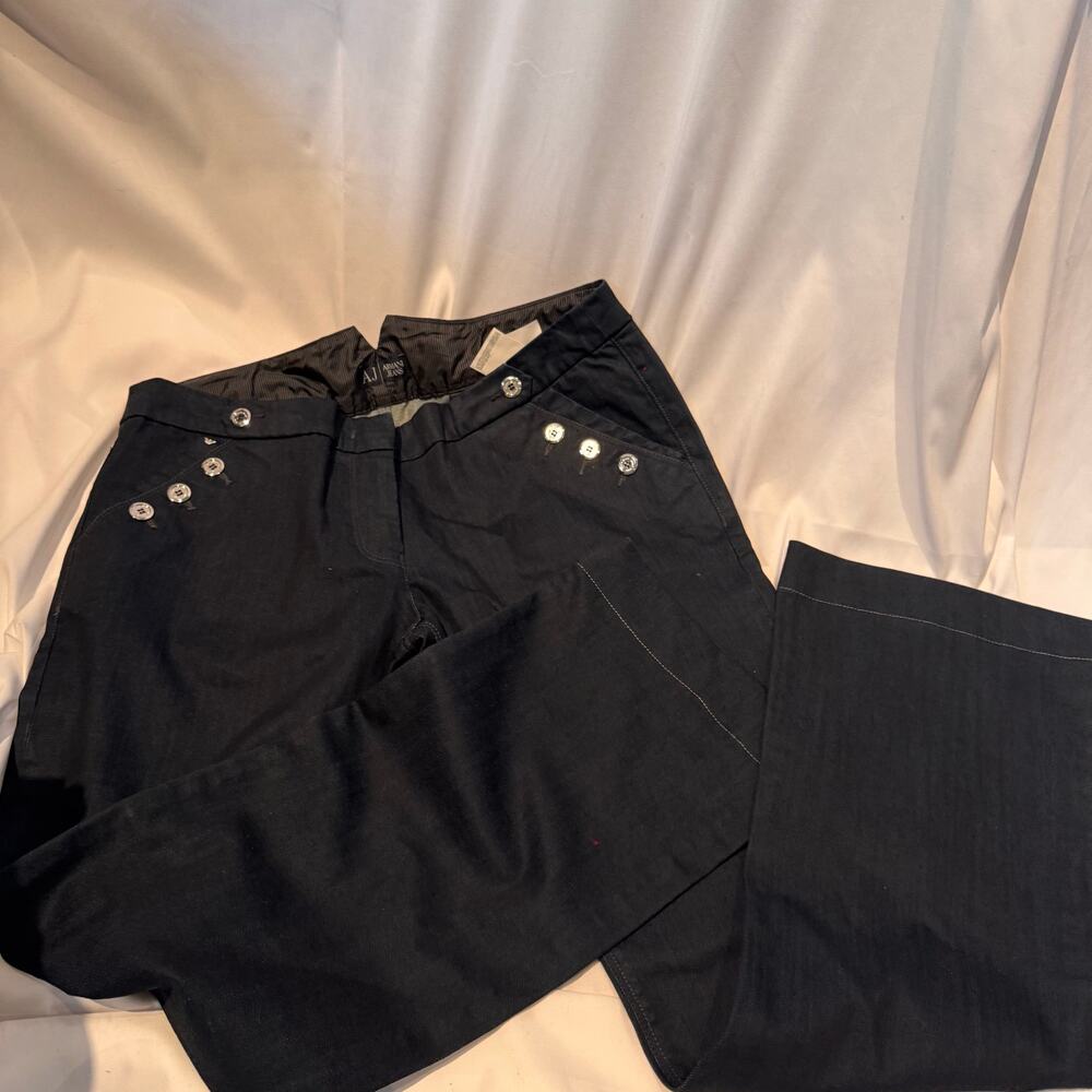 Women’s Armani jeans size 34 EUC dark blue straight wide leg